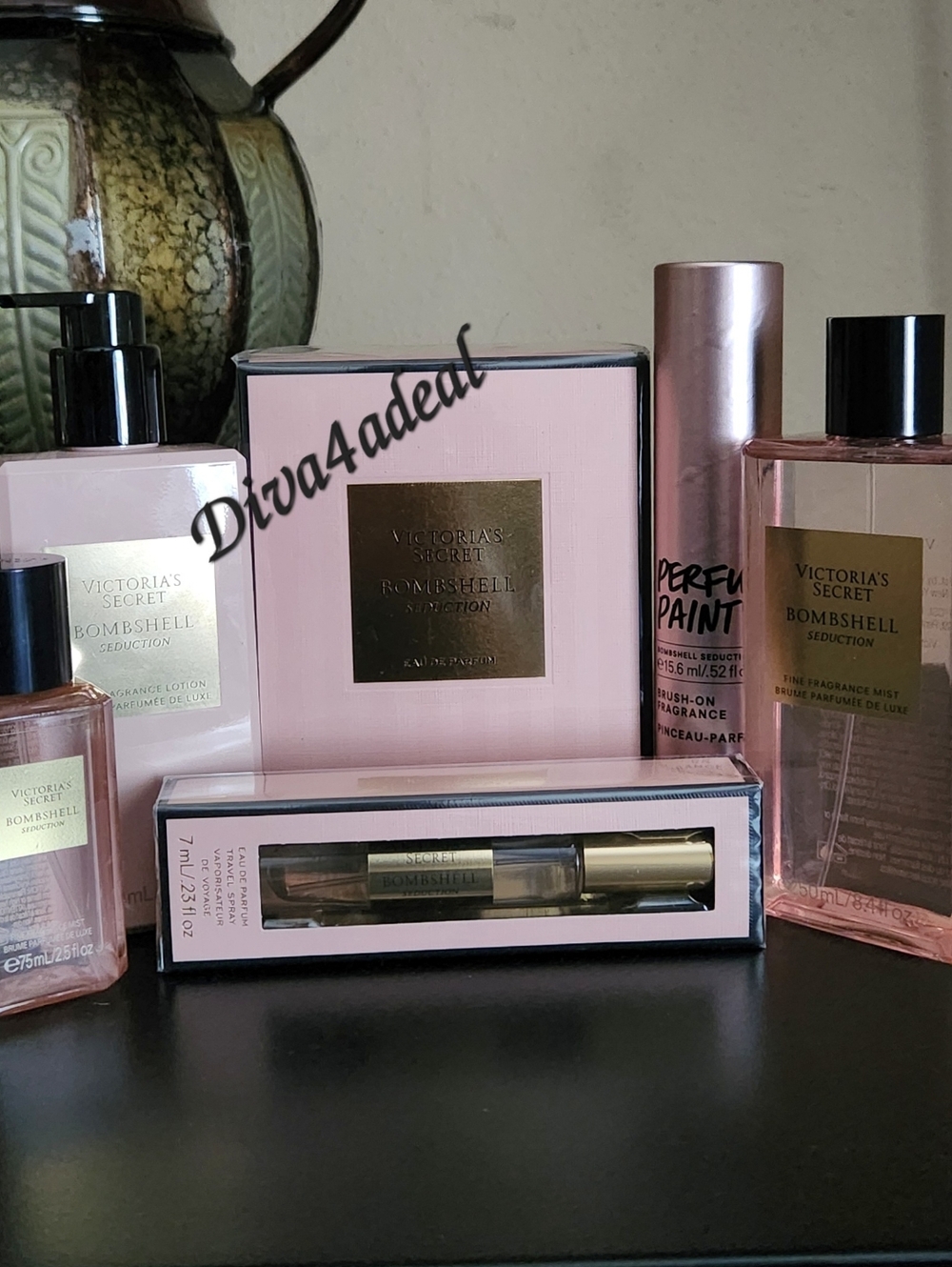 Victoria’s Secret BOMBSHELL SEDUCTION 3.4 FL OZ & Mini/Travel Spray 6PC Bundle